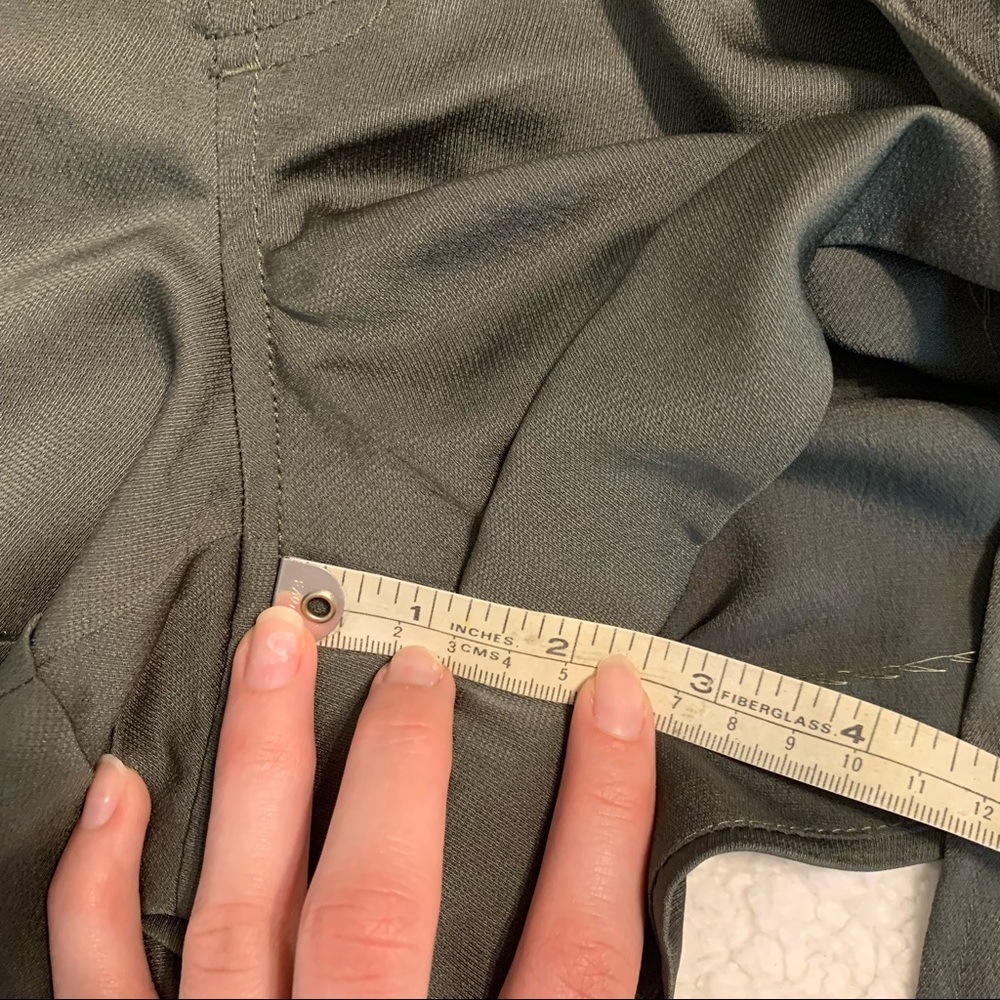 Express Extreme High Rise Green Belted Tie Bow Waistband Button Closure Size XS - Picture 13 of 16